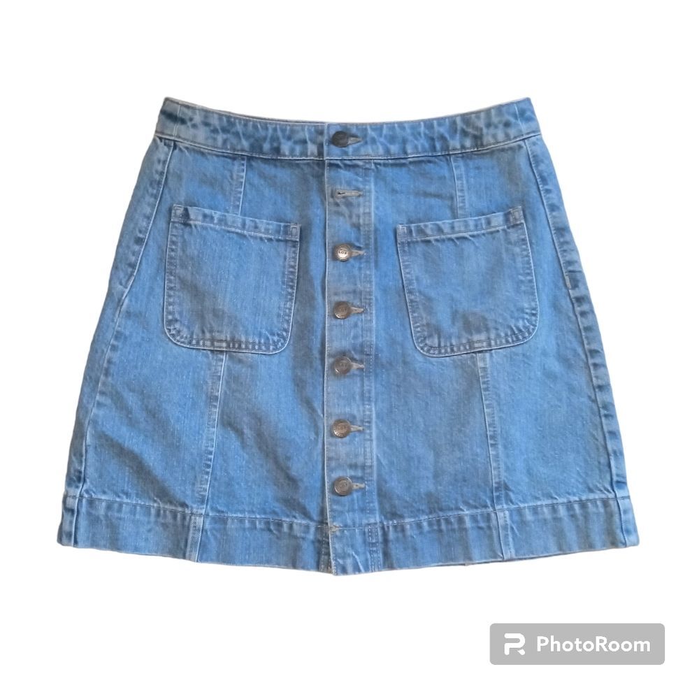 Ann Taylor Loft Button Down Jean Mini Skirt Size 2 - Picture 1 of 3